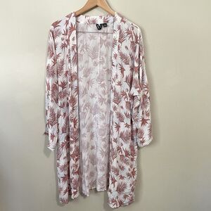 Roxy Swim Cover Up Kimono Robe Womens M/L Viscose Pink Floral Flowy Lightweight